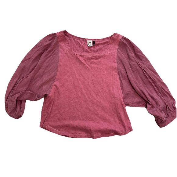 Anthropologie Tops - Anthropologie Akemi Kin Decker Balloon Sleeve Top Small Pink